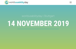 Grafik mit Text: World Usability Day Stuttgart 2019