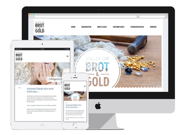 Website für Atelier für Brot und Gold - Langeoog Website für Atelier für Brot und Gold - Langeoog
