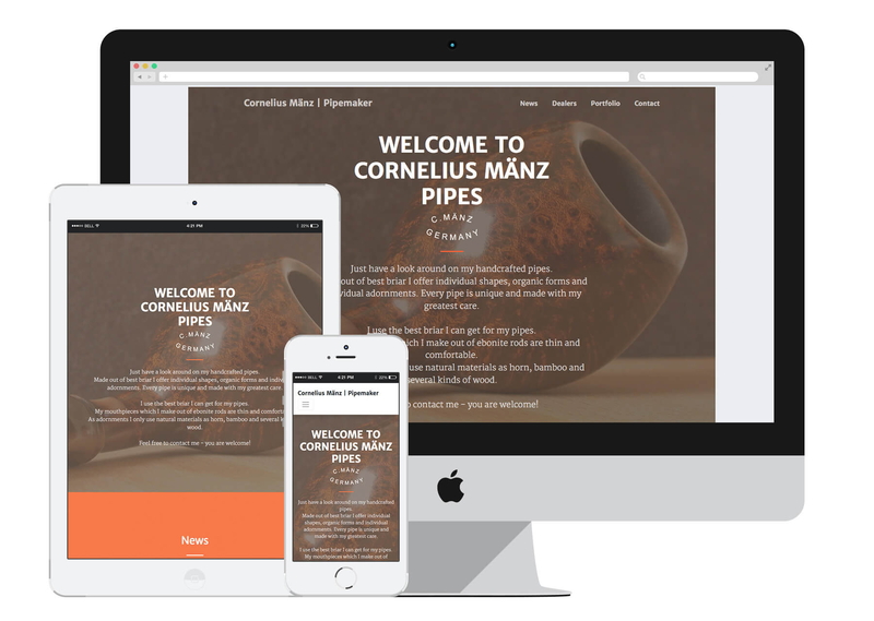 Website für Pfeifenmacher Cornelius Mänz